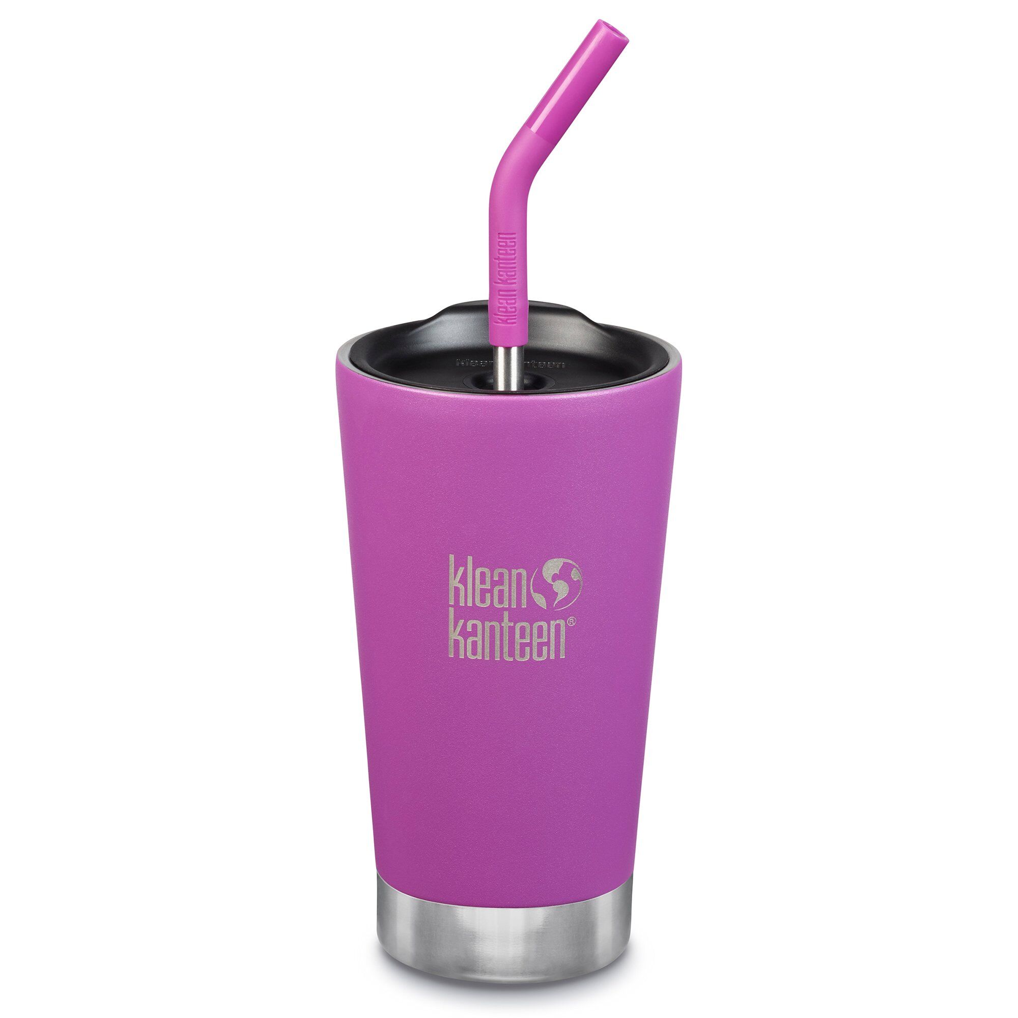 Klean kanteen Termokop med sugerørslåg, 473 ml, berry bright