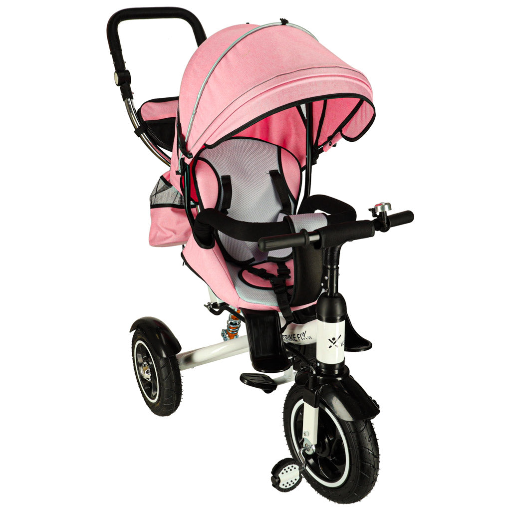 Trike Fix V3 trehjulet cykel 3w1 klapvognscykel 360 drejelig frihjul pink