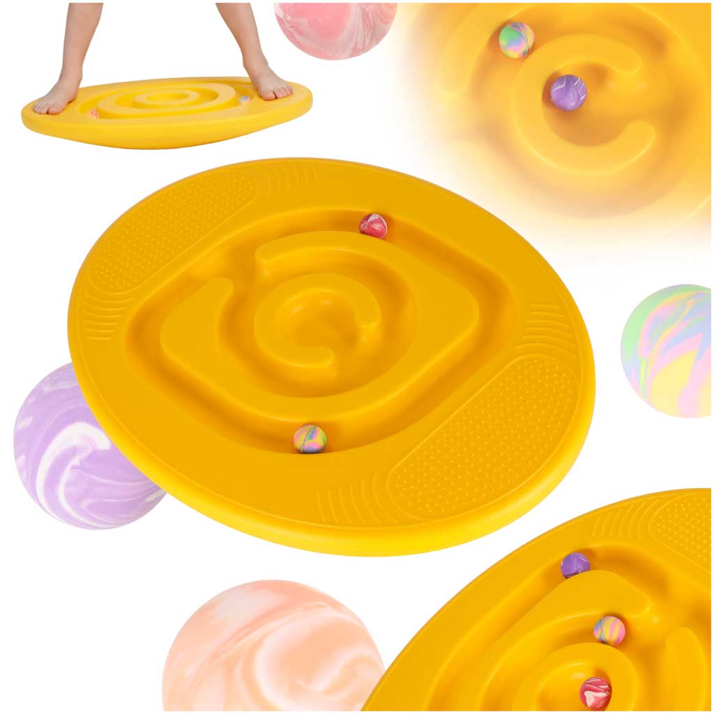 Balancerende balancebom med orange kugler