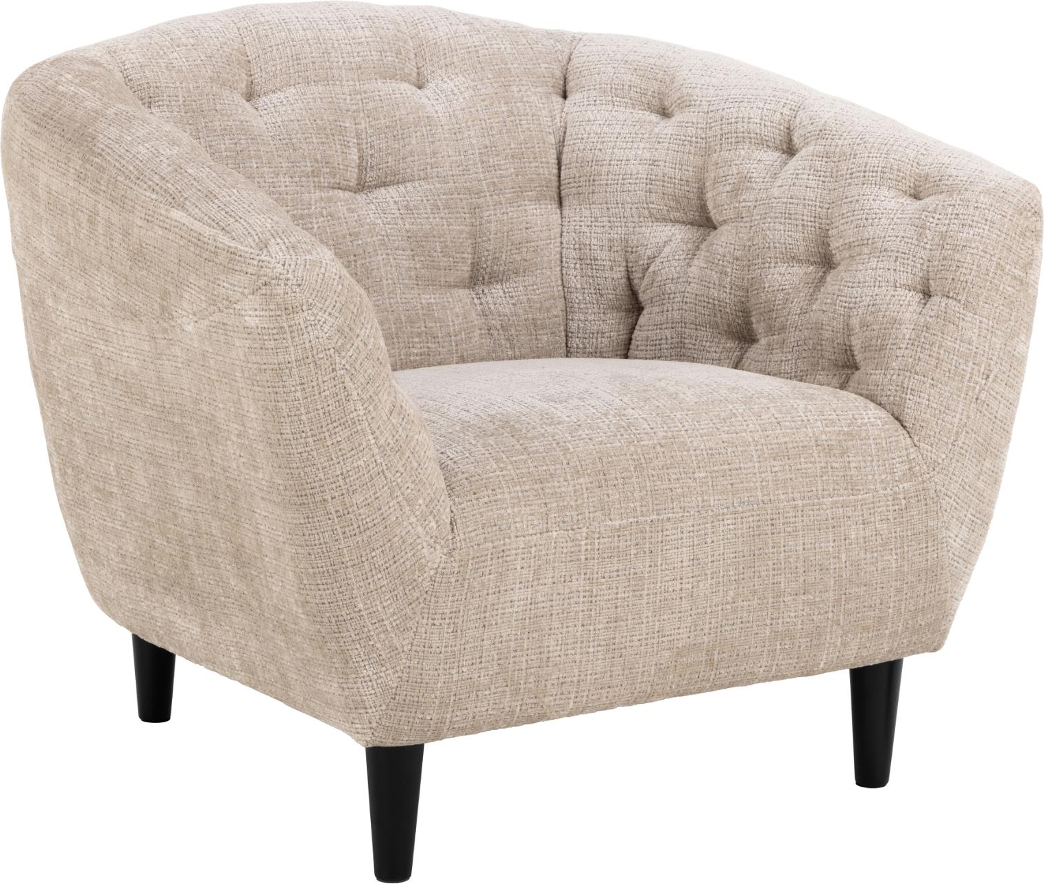 1-personers sofa / lænestol Signature Vella, Juto-stof beige, sorte gummitræsben, H42ÃB57ÃD55 cm