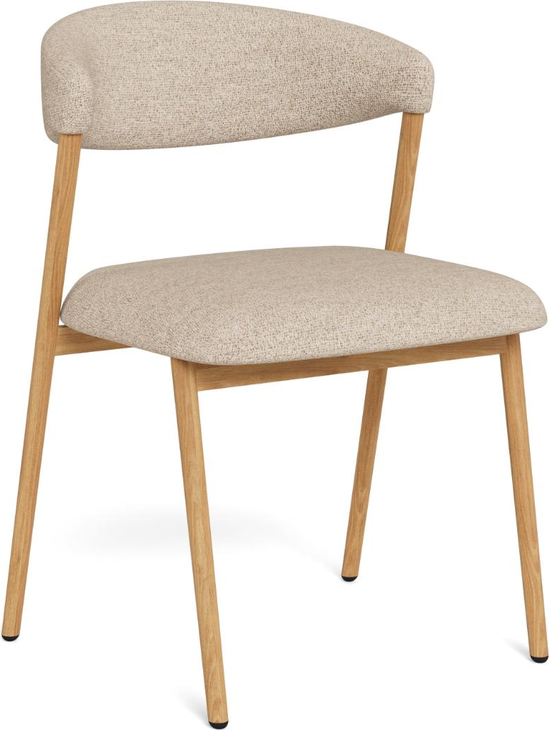 Spisebordsstol spisestuestol Signature Larro polstret Cona-stof beige eg-folie stel H78,5ÃB48,5ÃD45,5 cm kasse á 2