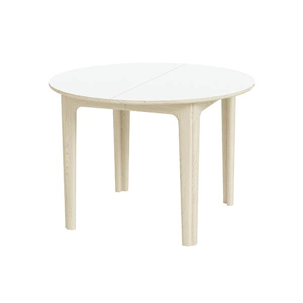 Skovby SM111 rundt spisebord - Eg hvidolie / hvid laminatplade  : Erling Christensen Møbler