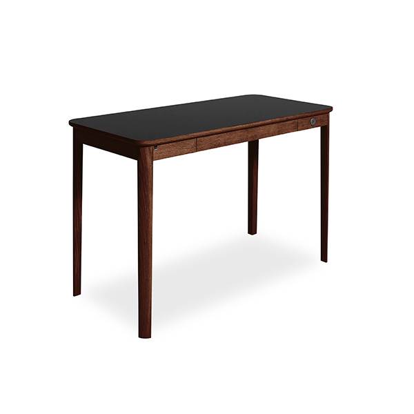 Skovby SM131 skrivebord - 55 x 115 cm. - naturolieret valnød m. sort nano-laminat bordplade  : Erling Christensen Møbler