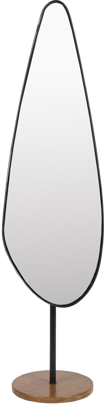 Spejl Studio White Dropz sort jernramme organisk form 135 x 40 x 35 cm vægspejl
