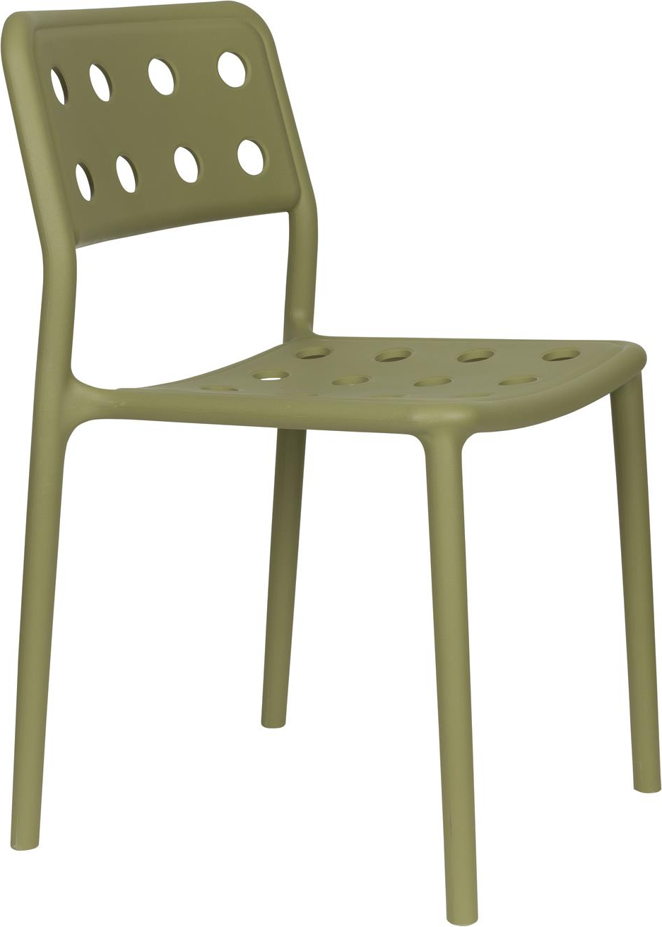 Udendørs spisebordsstol Studio White Serra i taupe polypropylen  -  stabelbar havestol til terrasse og have