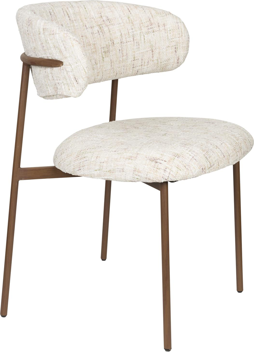 Spisebordsstol Studio White Claes perlemor stof H78,5 cm polstret polyester jernstel sæt af 2