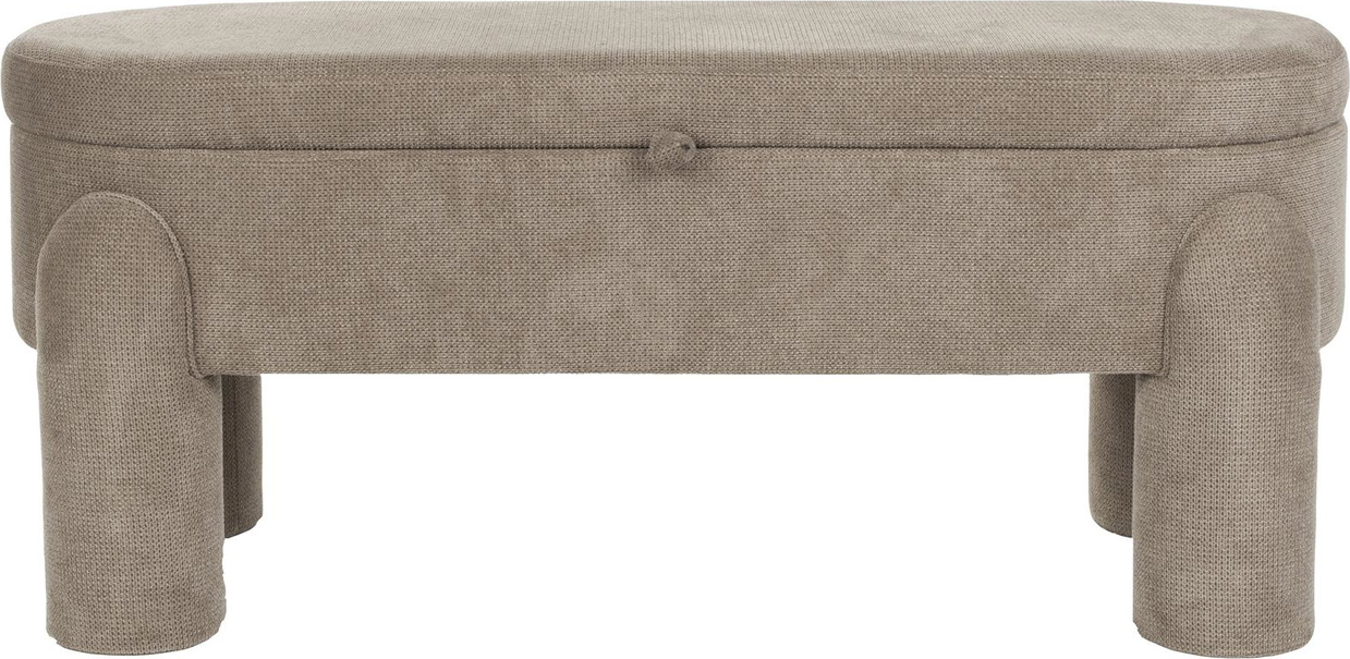 Spisebordsbænk Studio White Orly, stengrå polyester med polyurethan-polstring