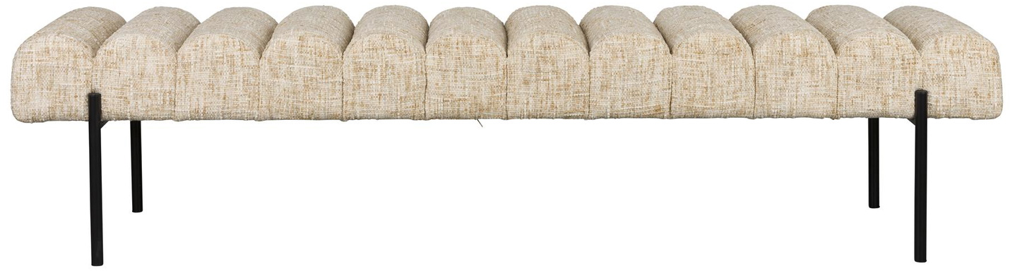 Spisestuebænk Jethro Studio White lysgrå polyester jernstel 160Ã41,5Ã45 cm