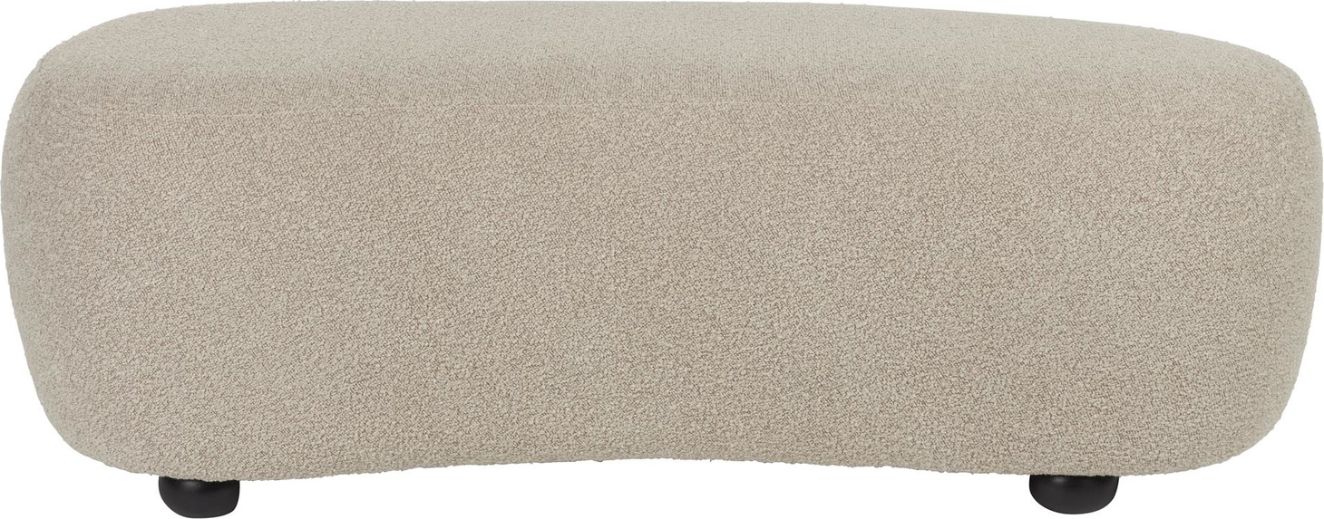 Skammel Studio White Noxx stenlysgrå polyester 120 cm bred bænk til 2 personer