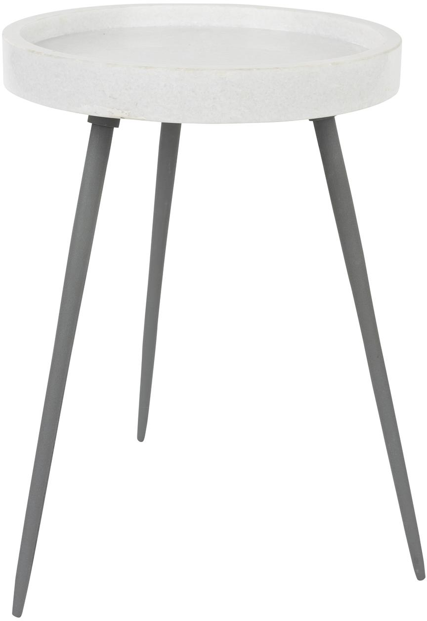 Sidebord Studio White Karrara småbord massivt mørkegråt marmor jernunderstel 33Ã33Ã45 cm