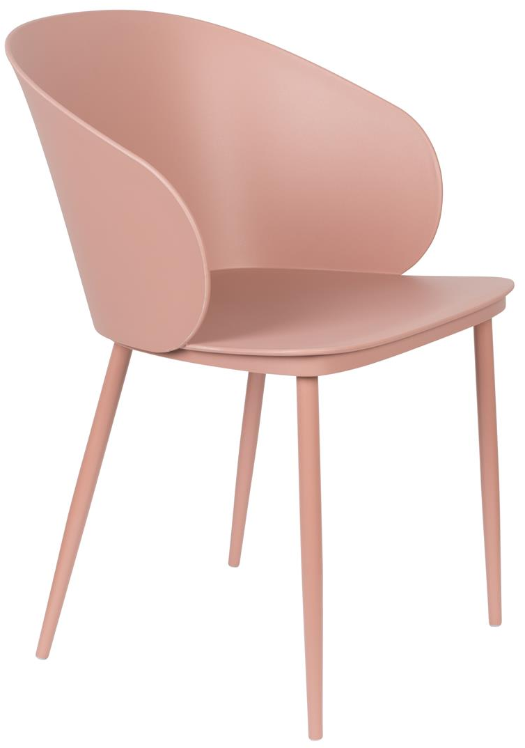 Spisebordsstol Studio White Gigi spisestol støvet rosa polypropylenplast med stålben H81ÃB57ÃL53,5 cm