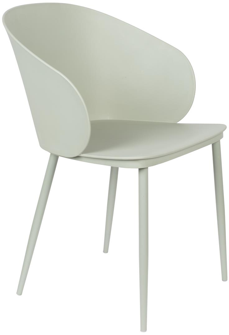 Spisebordsstol Studio White Gigi sølv polypropylenstol med stålstel H81xB57xL53,5 cm