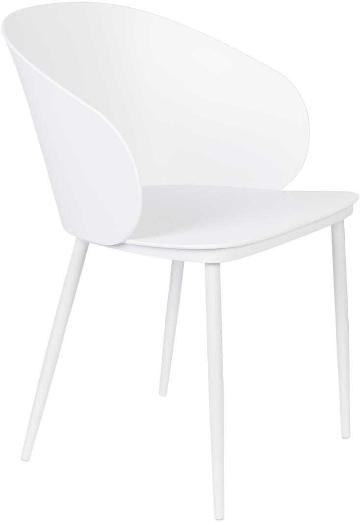 Spisebordsstol Studio White Gigi offwhite plaststol i polypropylen med stålstel H81xB57xD53,5 cm