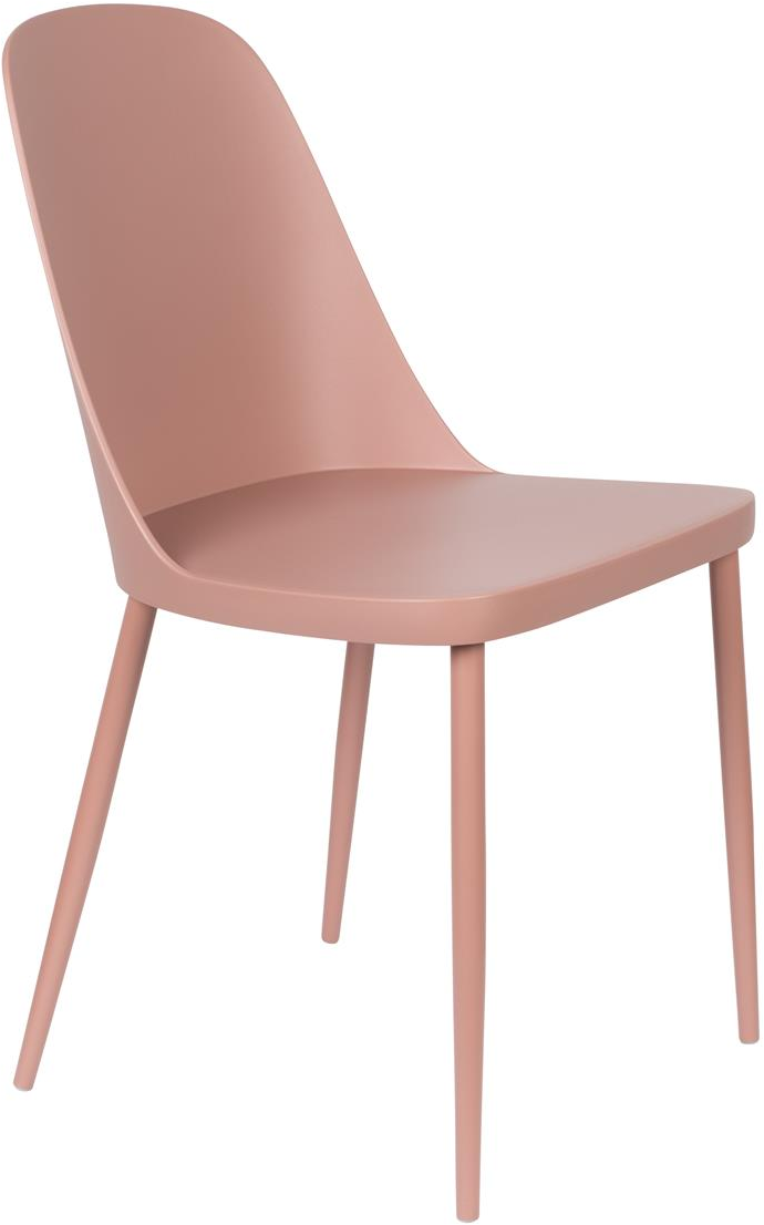 Spisebordsstol Studio White Pip, støvet rosa, minimalistisk polypropylenplast og metalstel