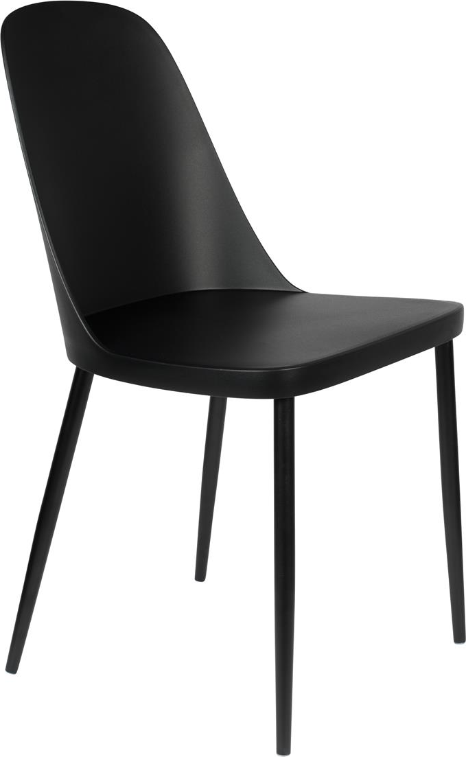 Spisebordsstol Studio White Pip antracit  -  polypropylenplast og metalstel