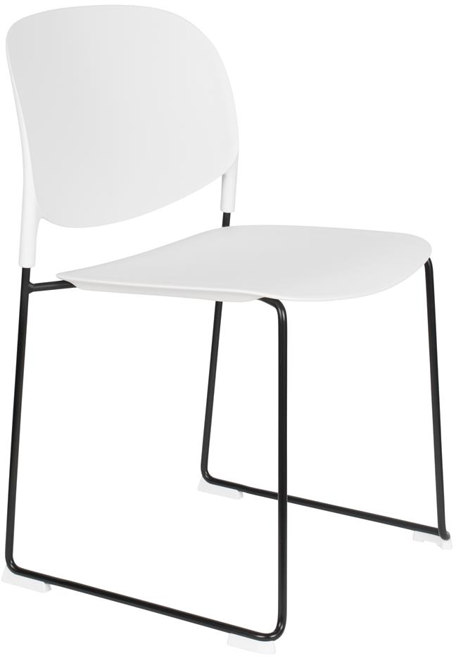 Spisebordsstol Studio White Stacks offwhite stabelbar polypropylenstol med stålstel H80ÃB48,5ÃL52,5 cm