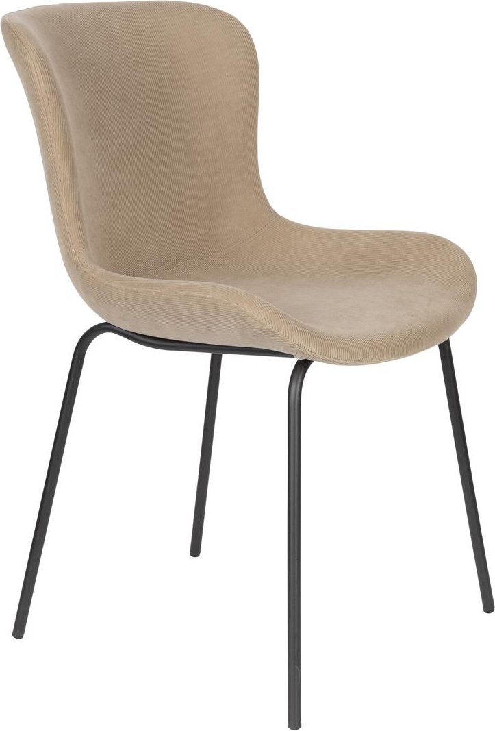 Spisebordsstol Studio White Junzo spisestol i gråbrun ribfløjl med metalben H81,5ÃB48ÃL56 cm