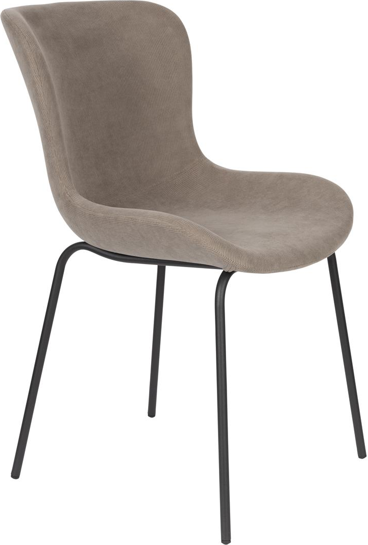 Spisebordsstol Studio White Junzo stengrå ribfløjl metalramme H81,5xB48xD56 cm