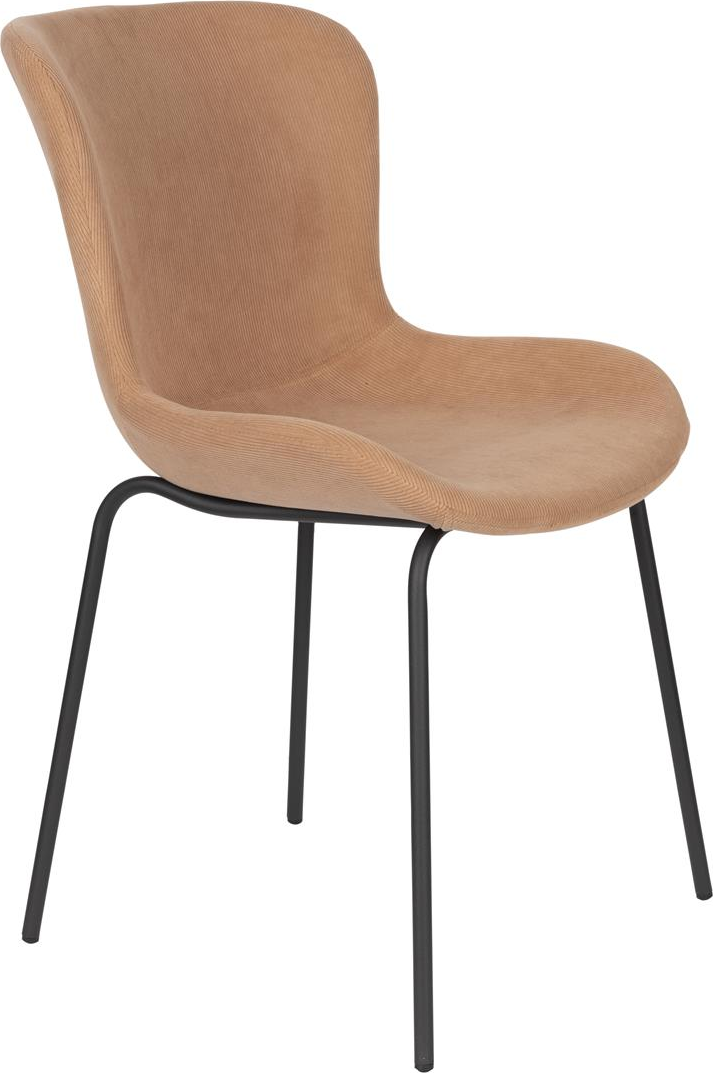 Spisebordsstol Studio White Junzo, polstret fløjl nougat, metalstel