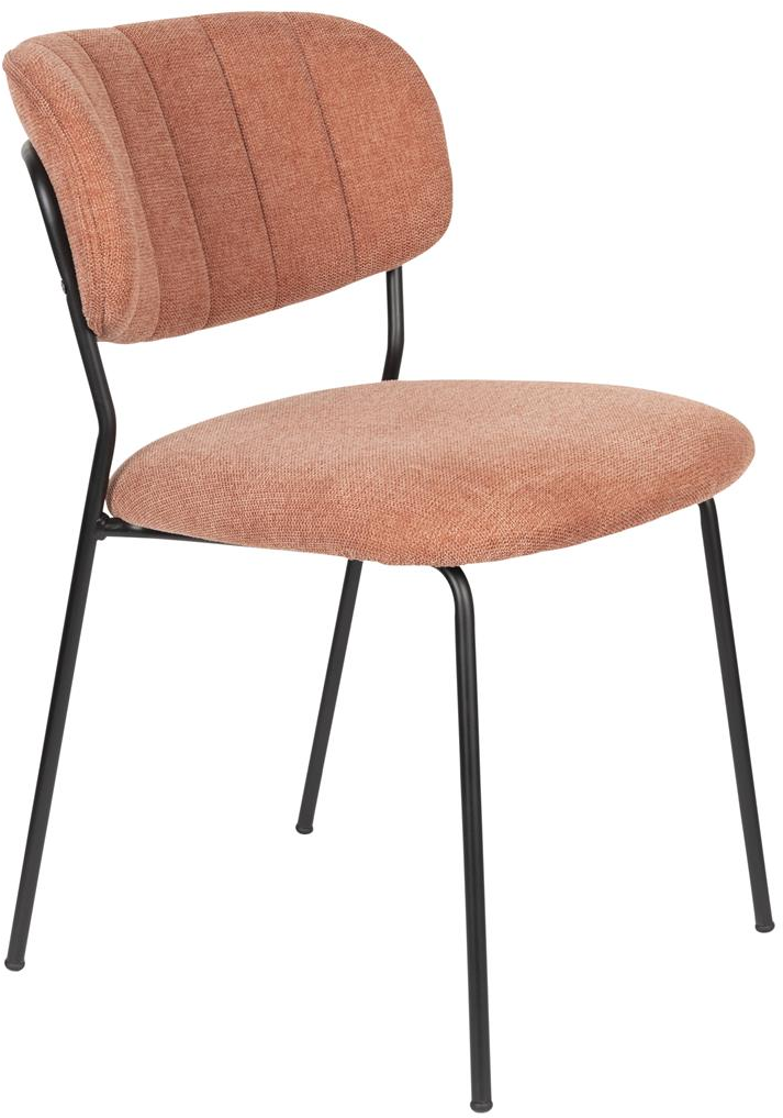 Spisebordsstol spisestuestol Studio White Jolien rødbrun polstret polyester stålstel H80ÃB49ÃL55 cm maks.150 kg brandhæmmende