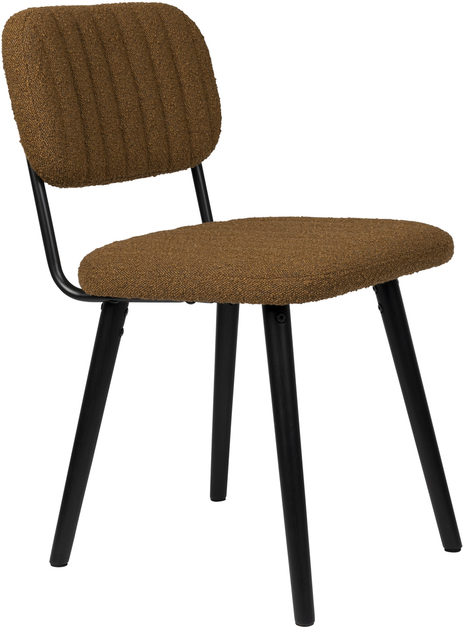 Spisebordsstol Studio White Jake i mørkebrun polstret egetræ H80xB46xL56 cm