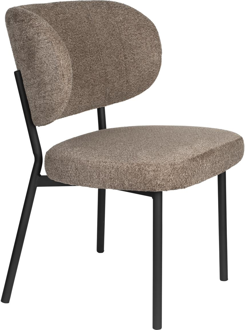 Spisebordsstol Studio White Sanne brungrå krydsfiner stål polstret polyester samlet H82xB56xD64 cm