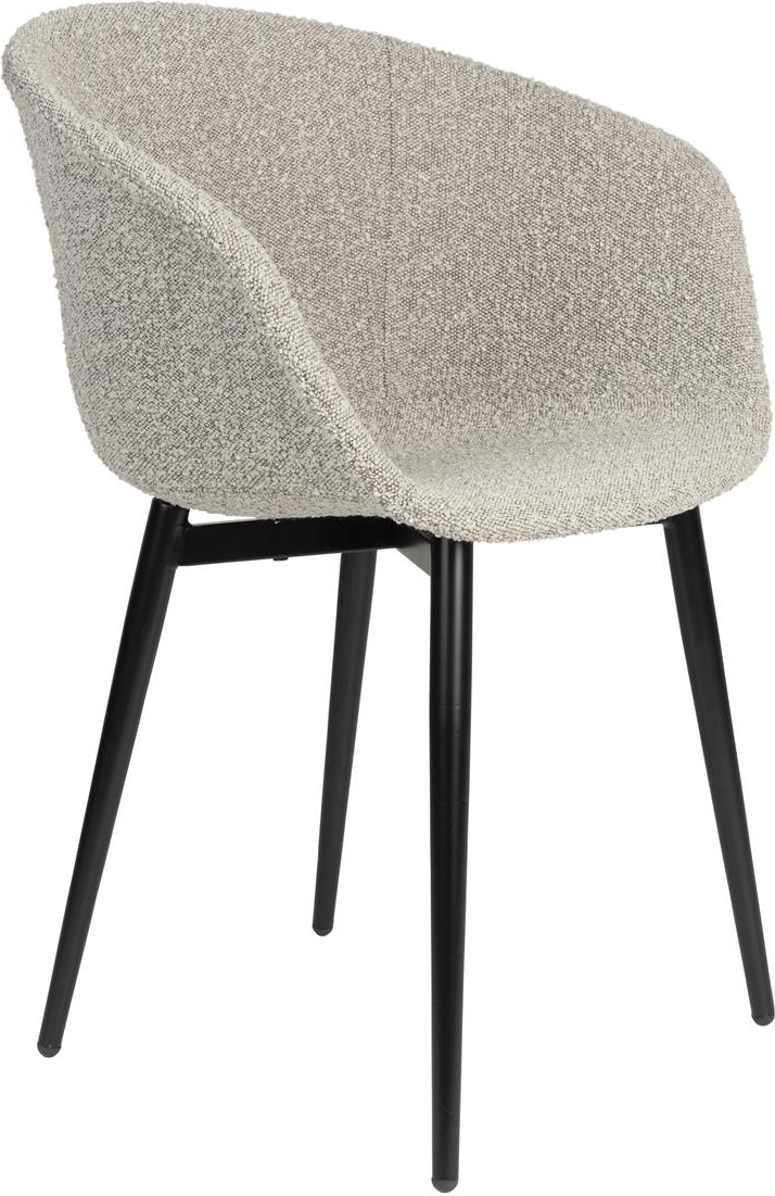 Spisebordsstol Studio White Charly lysgrå polyester metalben H80ÃB63ÃD52,5 cm