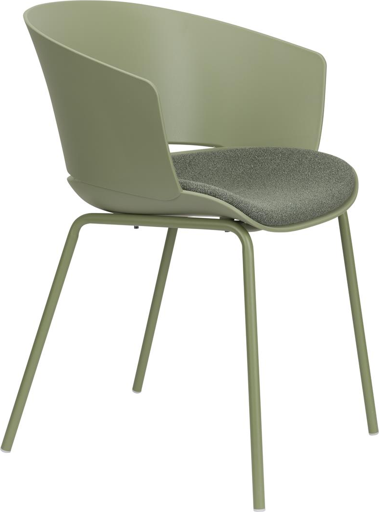 Spisebordsstol Studio White Jessica taupe polstret polypropylen med metalben sæt af 4