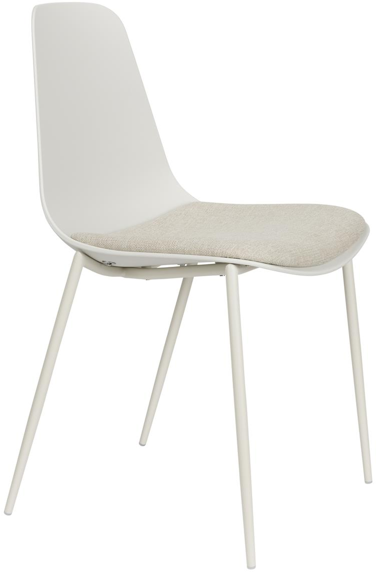Spisebordsstol Studio White Jeffrey sæt 4 sølv polypropylenplast metalben
