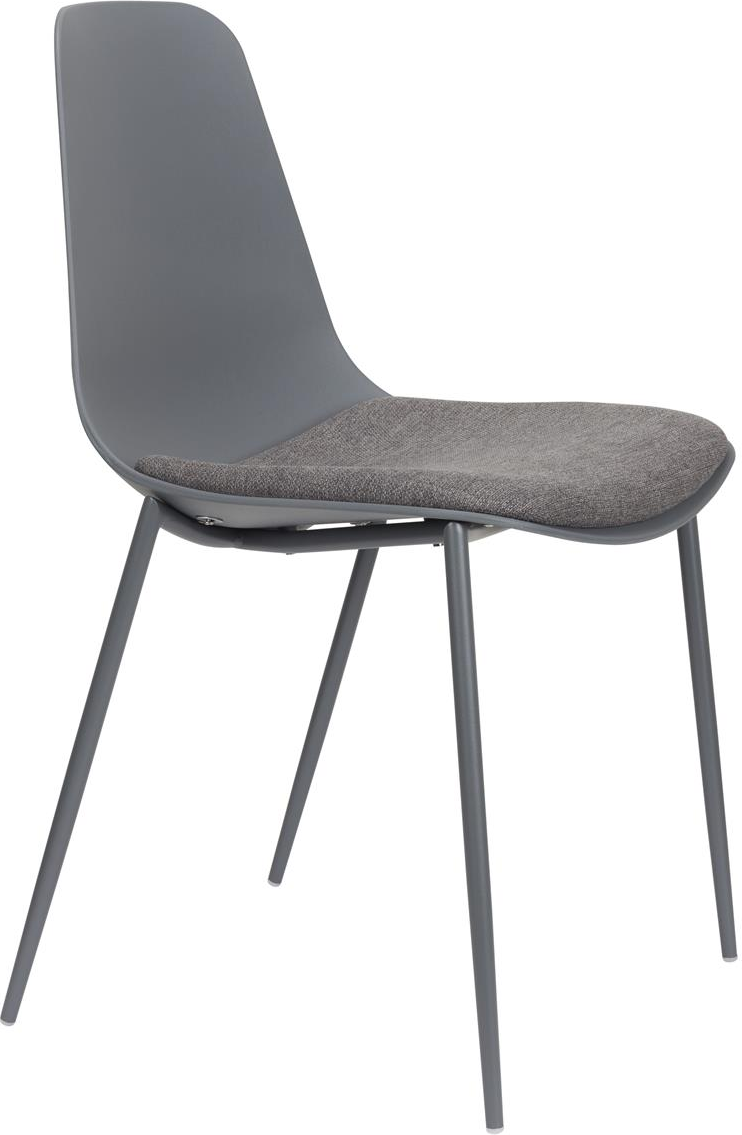 Spisebordsstol Studio White Jeffrey sæt 4 stk. mørkegrå polypropylen med metalben H88ÃB49ÃD48,5 cm