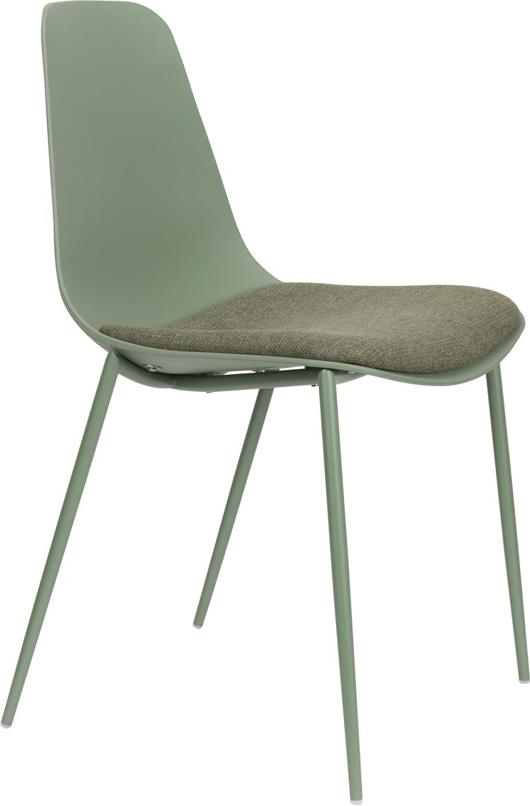 Spisebordsstol Studio White Jeffrey  -  moderne grå polypropylen med slanke metalben sæt af 4