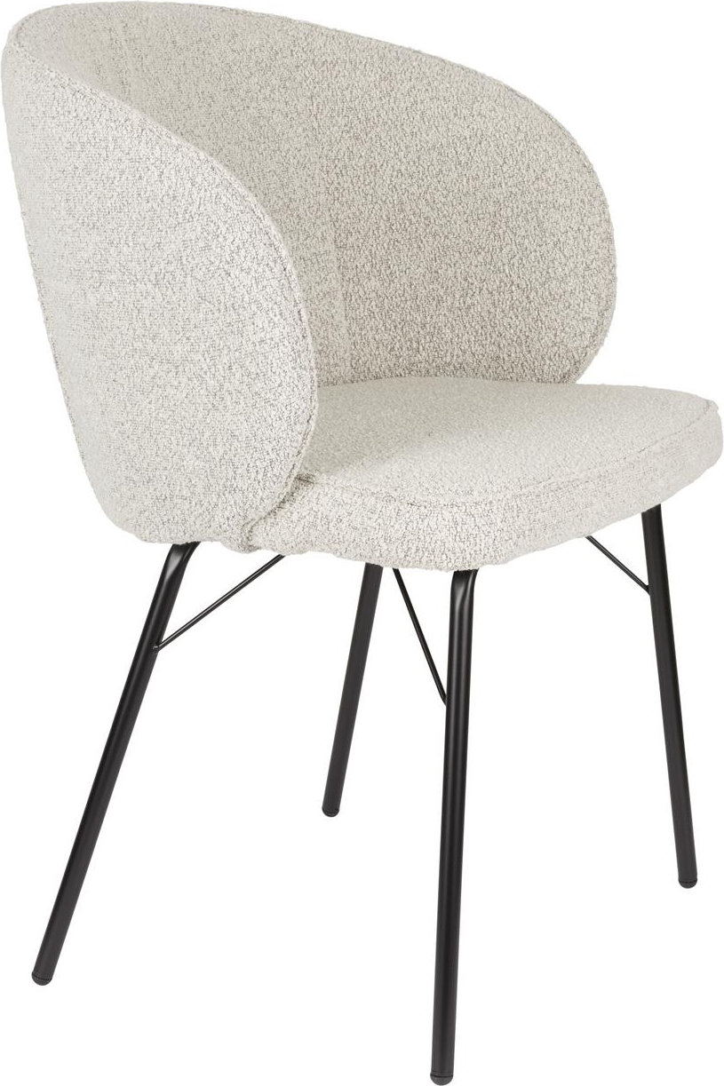 Spisebordsstol Studio White Joa 2-pak lysgrå polstret polyester jernstel