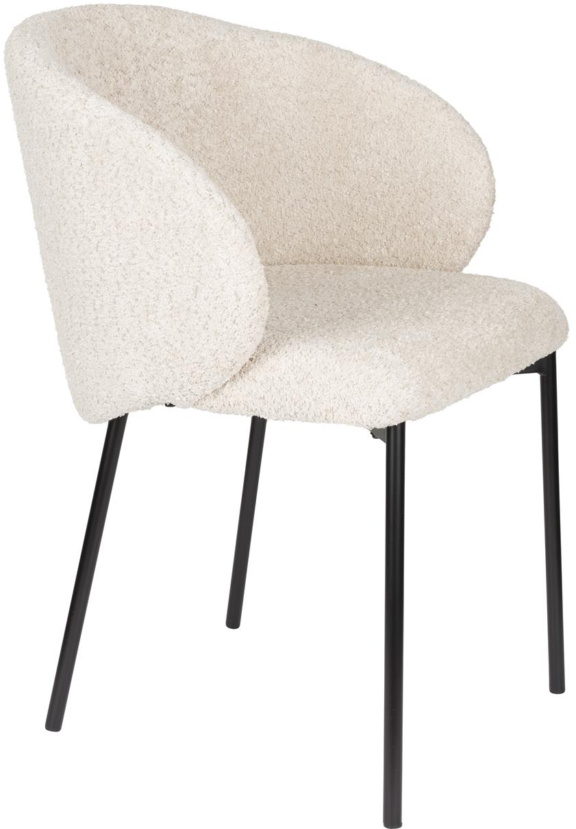 Spisebordsstol Studio White Ayle perlemor polyester jernben polstret sæt 2
