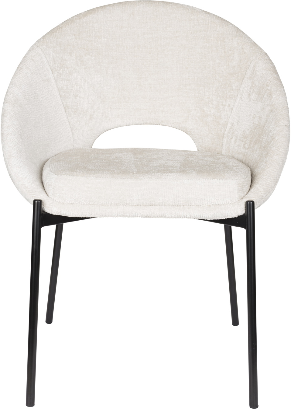 Spisebordsstol Studio White Dando 2-pak offwhite polstret i polyester med sort jernbund