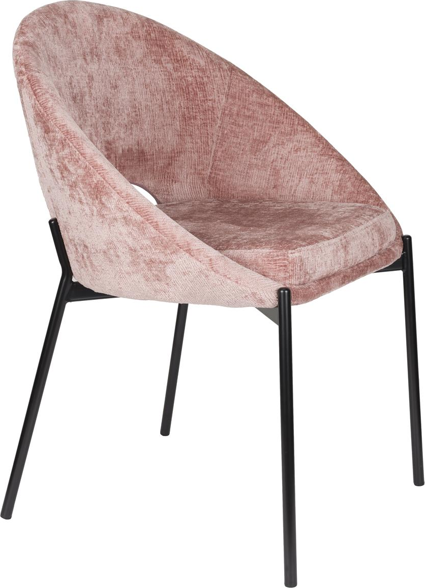 Spisebordsstol Studio White Dando støvet rosa polyester PU-skum polstret jernstel