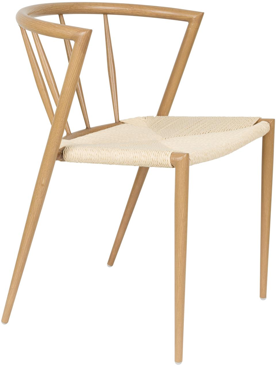 Spisebordsstole Studio White Che 2-pak  -  pulverlakeret jernramme, vævet papirsæde, mørk sand