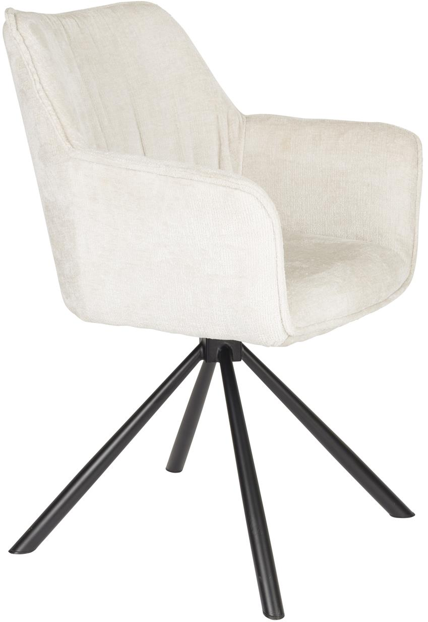Spisebordsstol Studio White Kodak spisestol offwhite polyester med drejefunktion