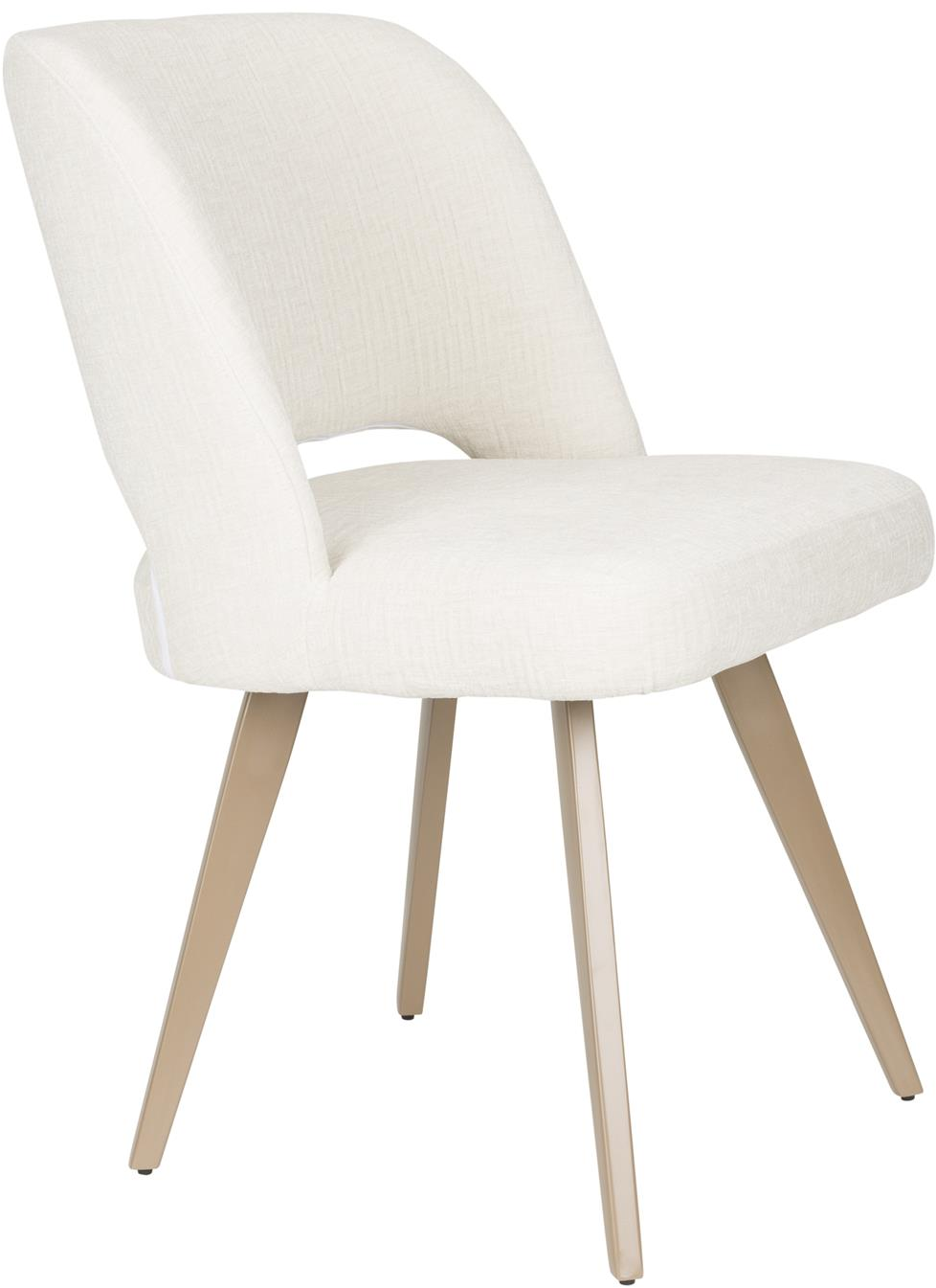 Spisebordsstol Studio White Yves sæt af 2 polstret offwhite med brune jernben