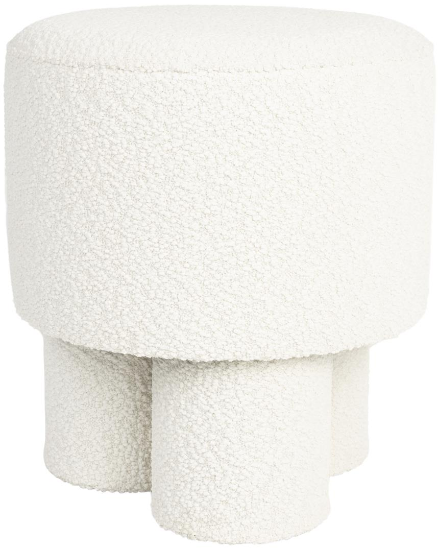 Skammel Studio White Marcos offwhite bouclé stof 40Ã44 cm