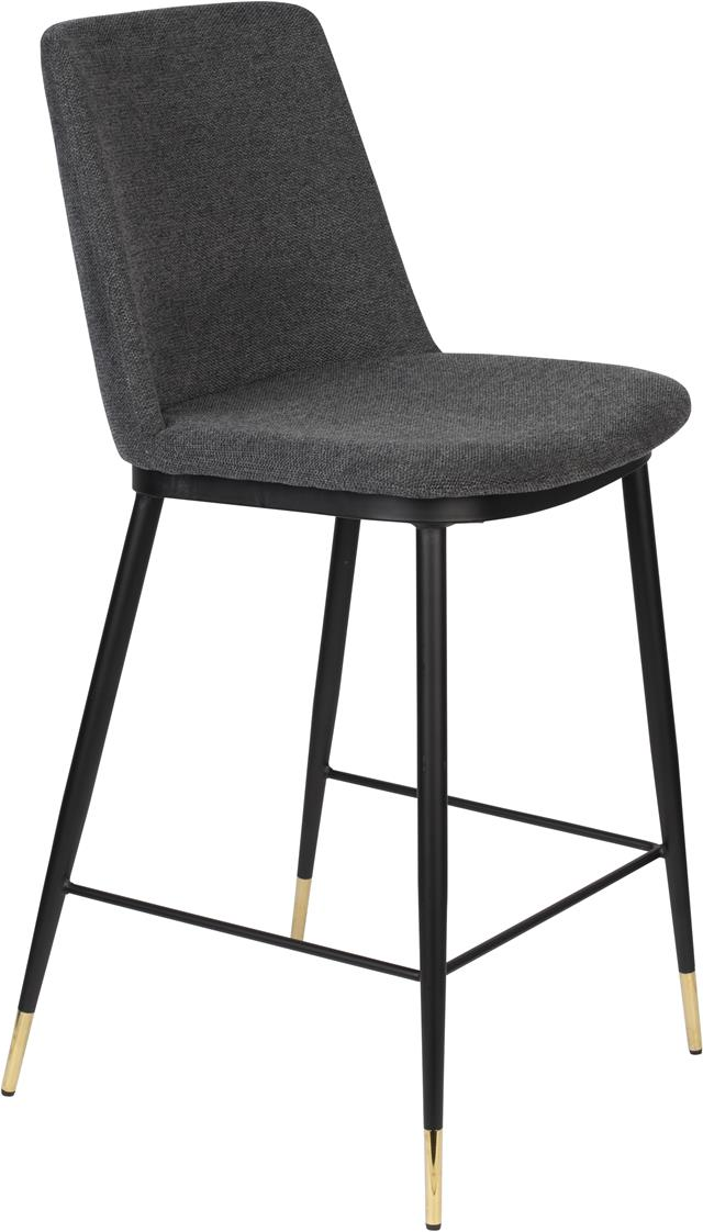 Barstol Studio White Lionel askegrå polstret stof stålramme H95xB51,5xL46 cm