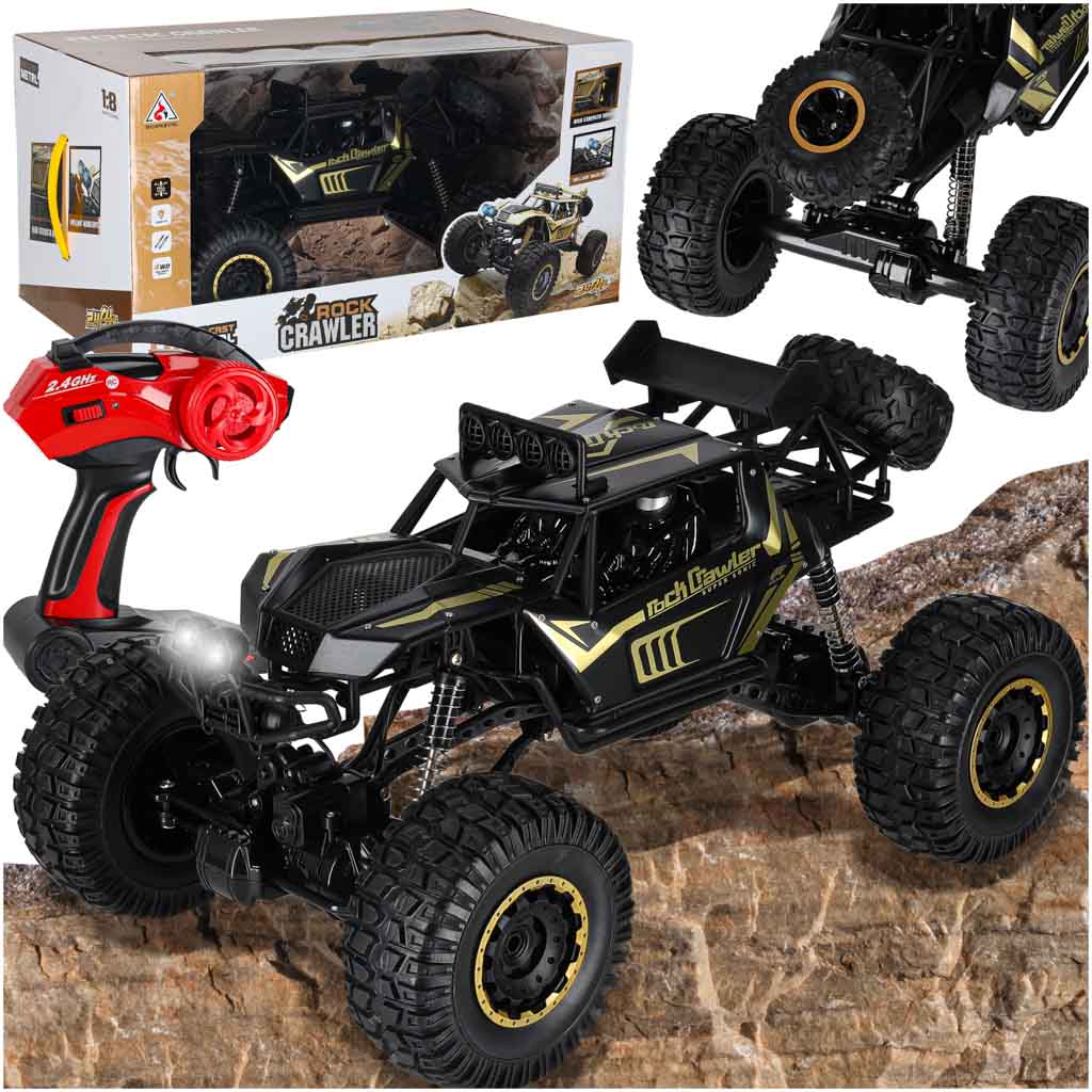 RC Rock Crawler 2.4GHz 1:8 51cm sort bil