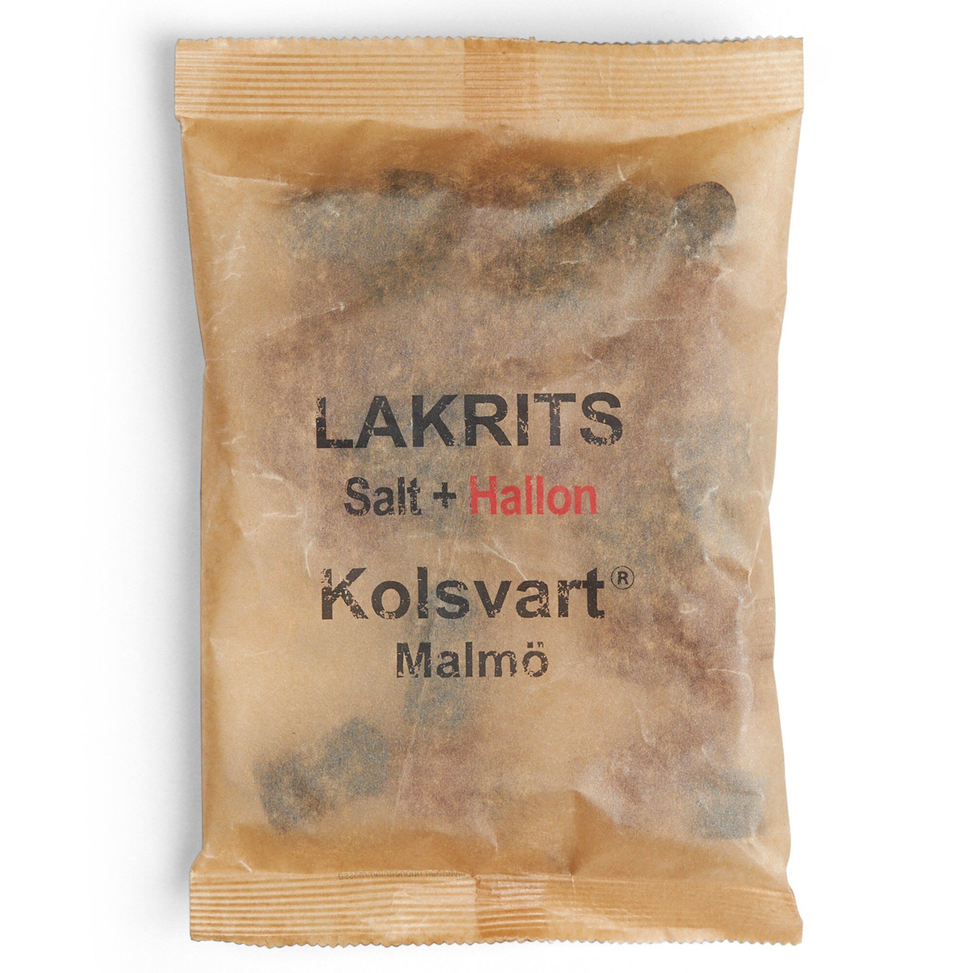 Kolsvart Salt + hindbær-lakrids, 120 g