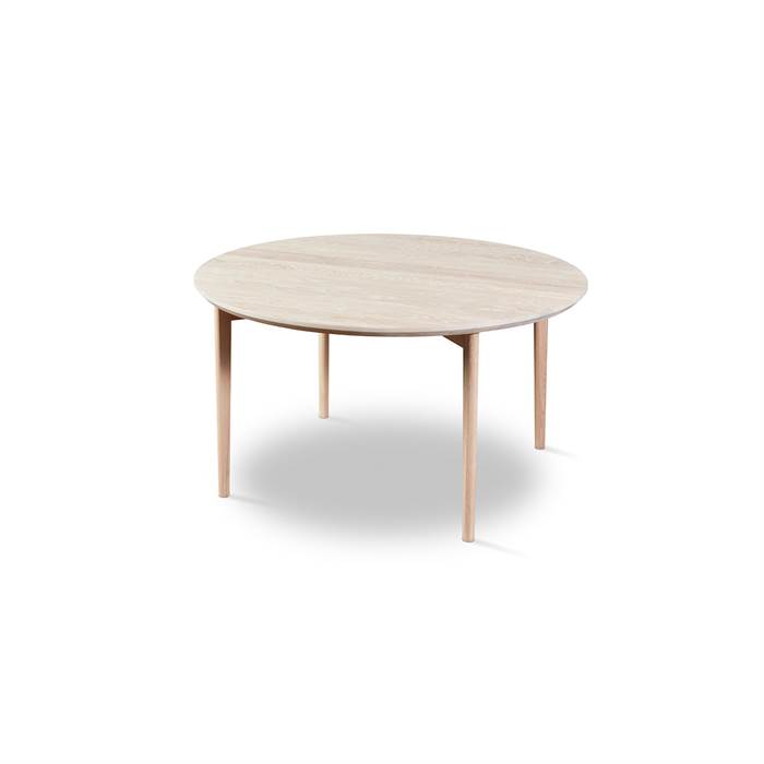 Skovby SM243 / SM265 sofabord - Ø 99 cm - Bordplade: Massiv hvidolieret eg  : Erling Christensen Møbler