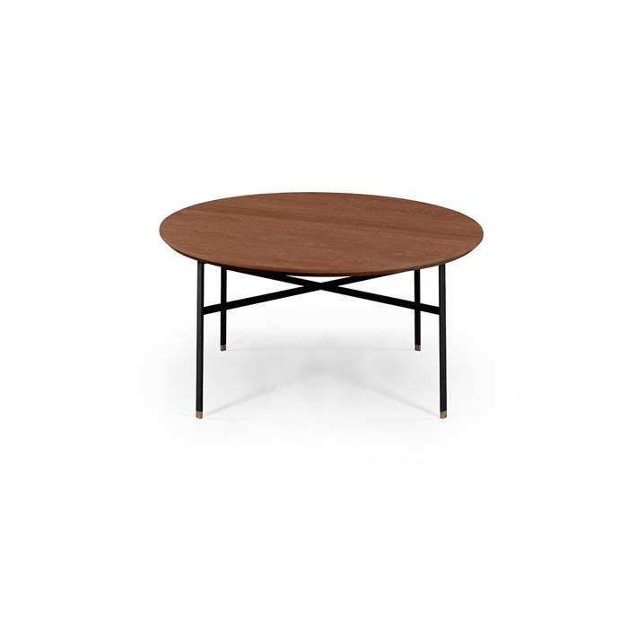 Skovby SM243 / SM262S sofabord - Ø 99 cm - Bordplade: Naturolieret valnød  : Erling Christensen Møbler