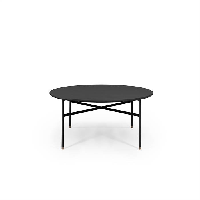 Skovby SM243 / SM262S sofabord - Ø 99 cm - Bordplade: Sortlakeret eg  : Erling Christensen Møbler