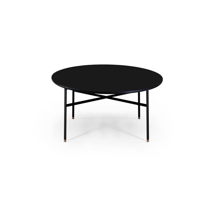 Skovby SM243 / SM262S sofabord - Ø 99 cm - Bordplade: Sort nano-laminat  : Erling Christensen Møbler