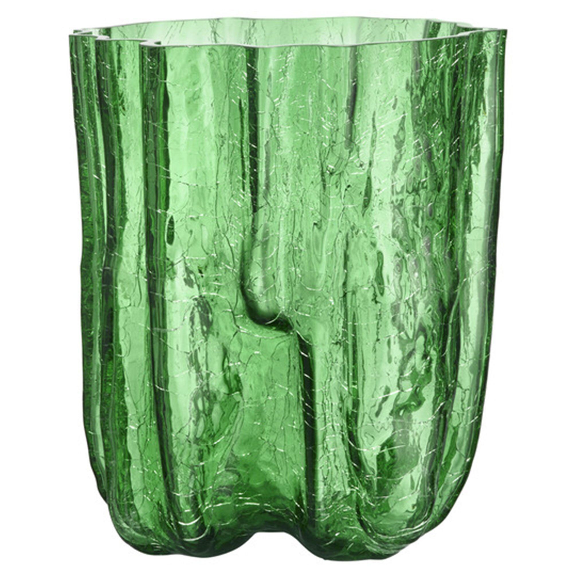 Kosta boda Crackle vase 270 mm, grøn