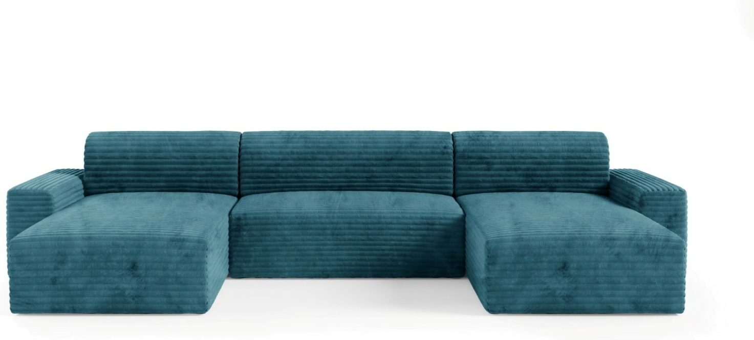 U-sofa Maison Vellé Calira Tilia 75 300x185 cm sovesofa med opbevaring 100% polyester corduroy