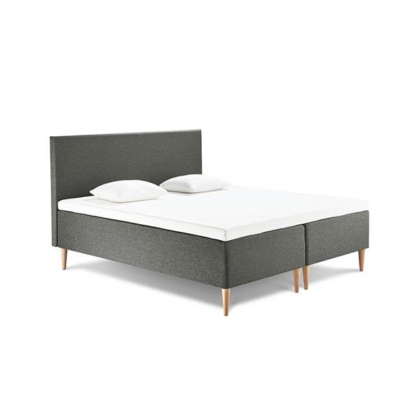 TEMPURÂ® Dual box inkl. 5 cm topmadras - Lys grå - Blød/blød  : Erling Christensen Møbler