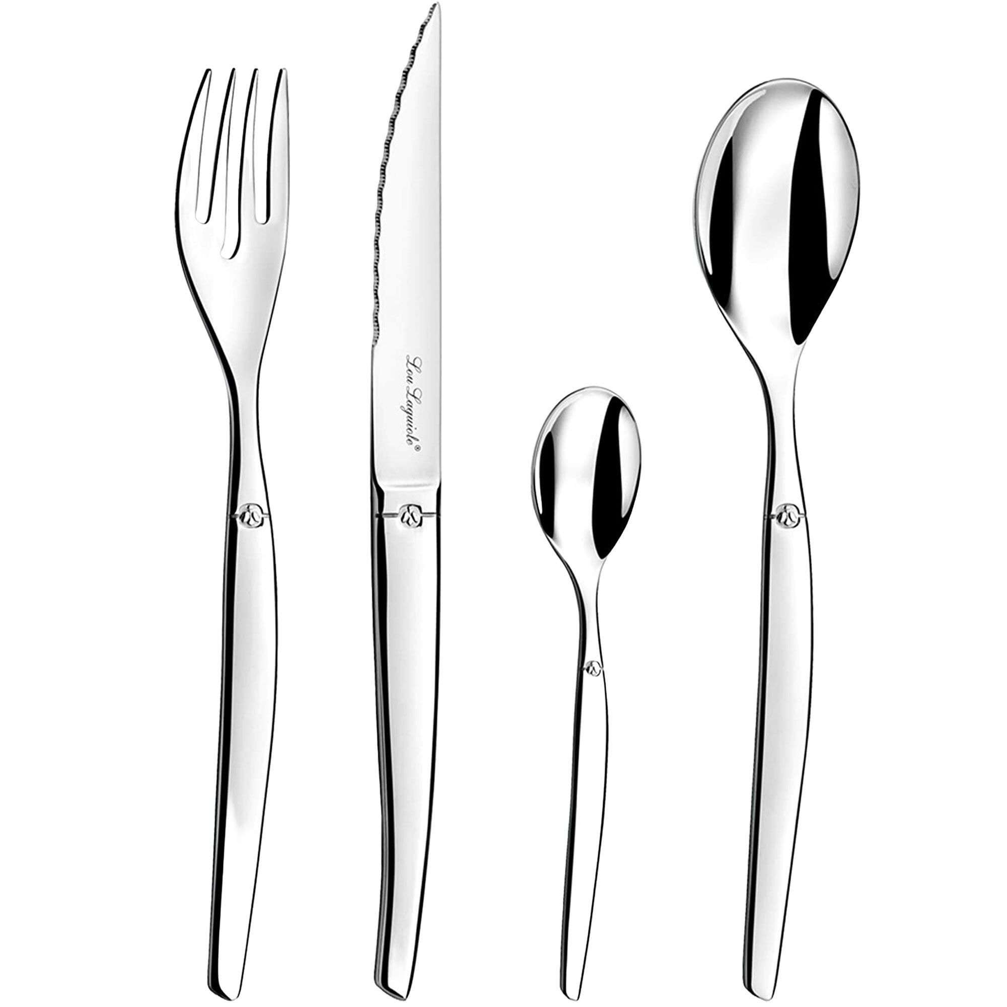 Lou laguiole Jet bestickset 24 dele, mirror